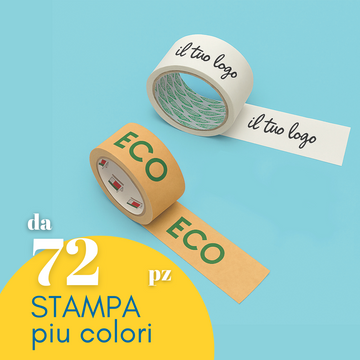 Nastro adesivo in ecocarta, personalizzato con il tuo logo, versione bianca e versione avana